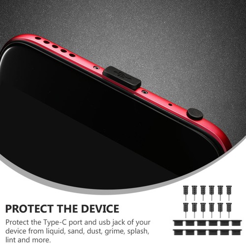 12 paires de prises anti-poussière mobiles capuchon téléphone port de charge housses en silicone protection - Photo 4 sur 12