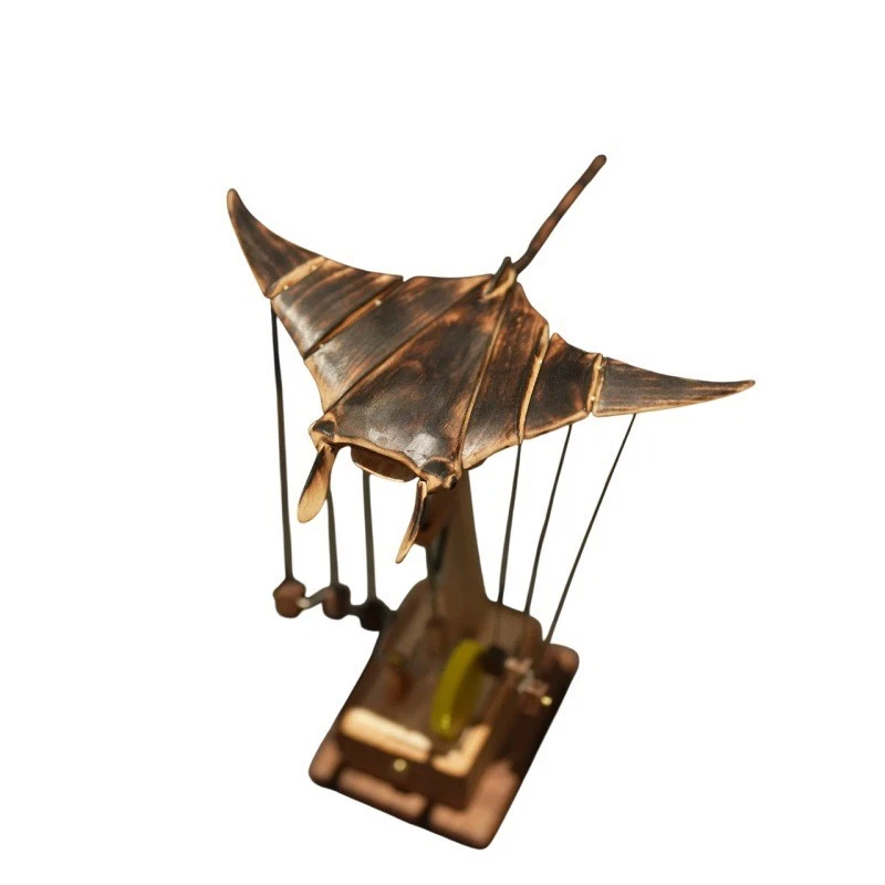 Elegant Wooden Floating Manta Ray Decor – Handcrafted Ocean-Inspired Art Piece - Image 4 of 4