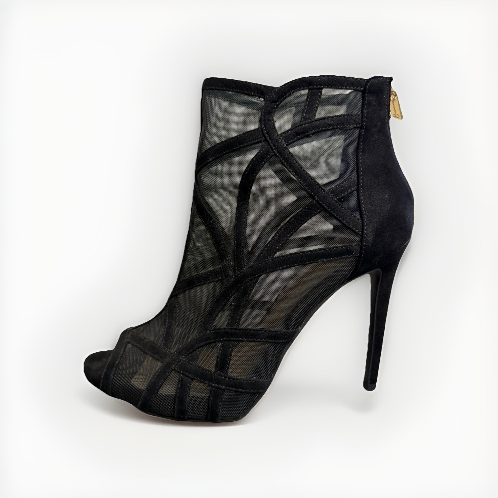 Jessica Simpson Rivera Black Mesh Bootie Heels