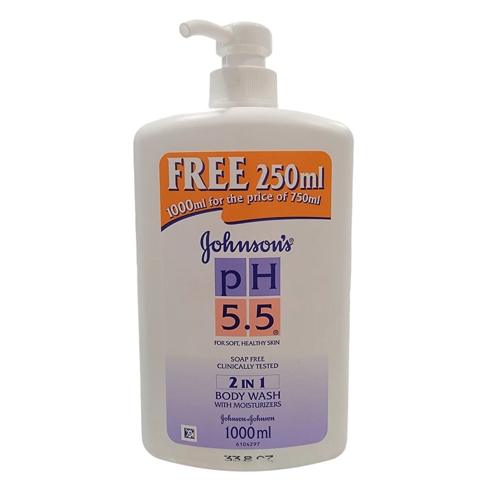 Hidratantes de lavado corporal Johnson's pH 5,5 2 en 1 1000 ml/33,8 oz 4 botellas completas  Foto 3 de 4