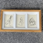 Framed Print Of 3 Vintage Sketches By J.H Dowd  45vm x 25cm