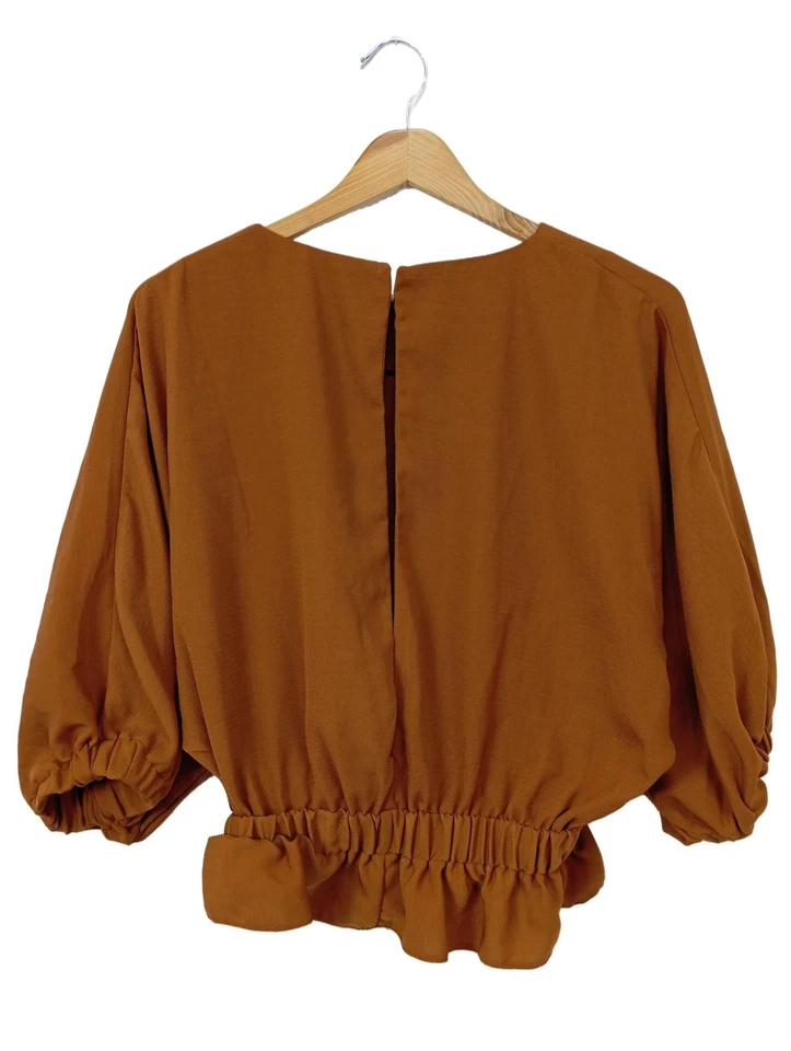 ASOS Blusa caída Mujeres Blusa Talla EU 36 marrón look casual - Imagen 2 de 4