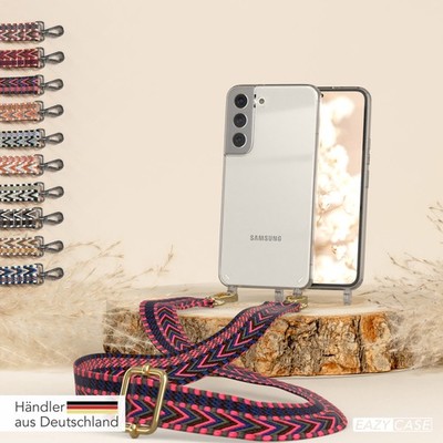 Boho Handykette für Samsung gemustert Stabiles Stoffband Handyhülle Band Gurt