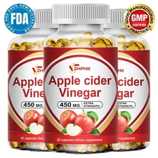 3 bottles of Apple cider vinegar capsules help with beauty improve metabolism