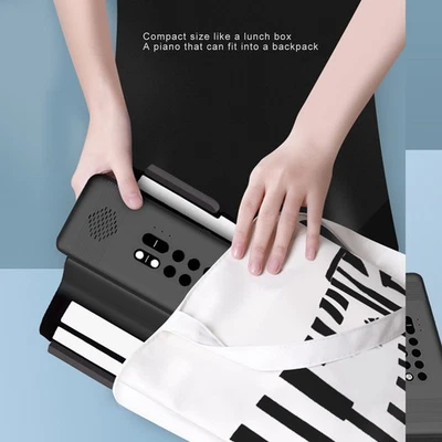 Teclado de piano enrollable portátil recargable electrónico plegable 88 teclas