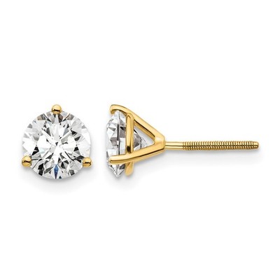 14 Karat Gelbgold 1 1/2 Karat Lab Grown Diamant VS/SI + G + rund komplett drei