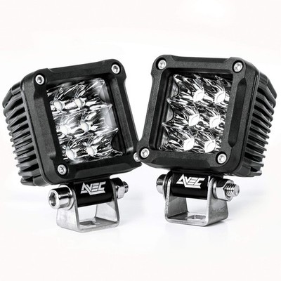 Vspec 2 pc 2 Inch Cubes Series 18w LED Work Lights Black, Transparent
