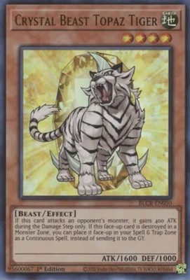 Crystal Beast Topaz Tiger - BLCR-EN050 - Ultra Rare - 1st Edition Near Mint, Eng