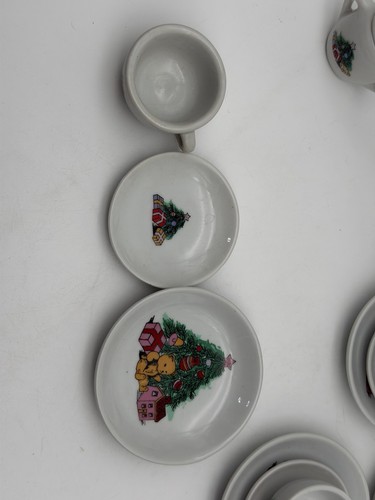 Vintage Child Porcelain 37pcs Mini Play Tea Set Christmas Tree, Teddy Bear Gifts - Picture 11 of 18