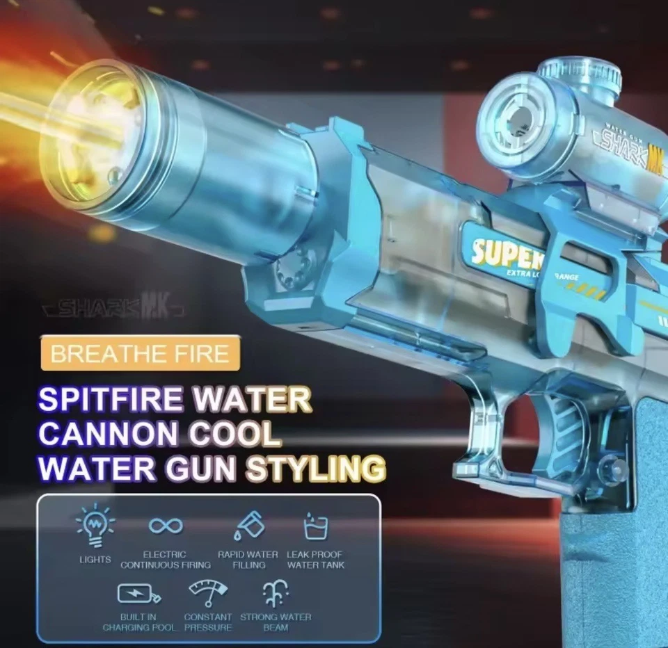 Elektrische Wasserpistole mit LED Licht,Recoil & Sound für Kinder & Sommeraction - Bild 3 von 4