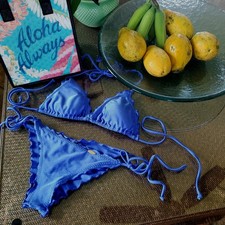 Luli Fama Cosita Buena Bikini Set Size Small In Electric Blue