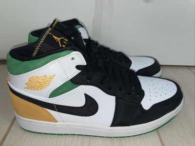 Nike Air Jordan 1 Size 10 Mid SE Oakland White/Green New 852542-101 Men s