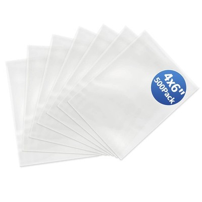Metronic Shrink Wrap Bags 4x6 Inches 500Pcs, Clear PVC Heat 4x6'' 500PC, 