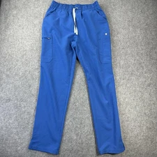 Figs Scrub Pants Womens Medium Blue Technical Collection Drawstring Pockets