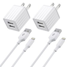 iPhone Charger, Apple MFi Certified Fast Charger 2PACK 6FT 6FT, White