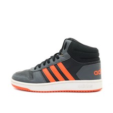 adidas Damen Court High Top Schuh grau/schwarz/orange Kunstleder Sneaker EU 38