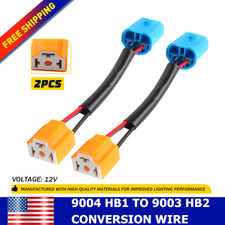 9004 HB1 To 9003 HB2 Headlight Bulb Conversion Wire Adapter Harness Connectors