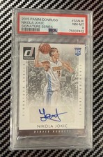 2015-16 Panini Donruss Nikola Jokic Signature Series Rookie Auto PSA 8 Nuggets