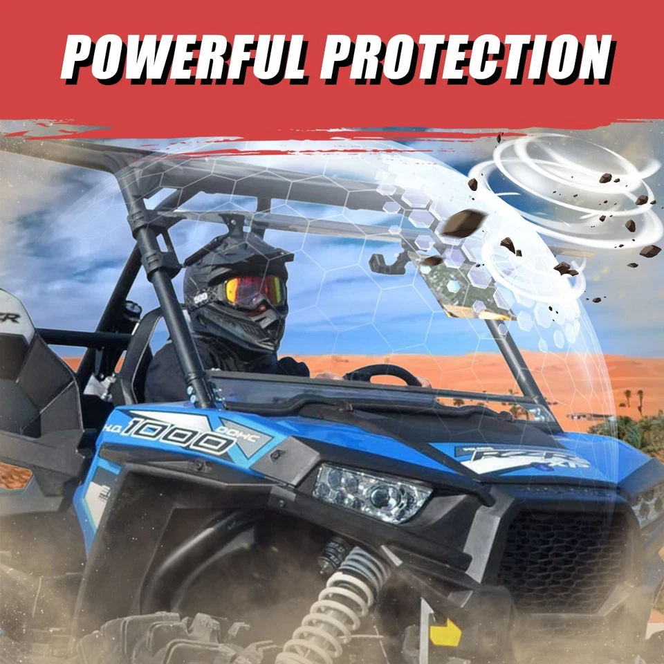 3-in-1 Flip Windshield 1/4 " Polycarbonate for 2014-2018 Polaris RZR XP 1000 900 - Image 4 of 4