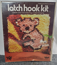 Yarn Kits Inc. Valiant Crafts LATCH HOOK KIT 9644 Koala Bear on Branch 1977