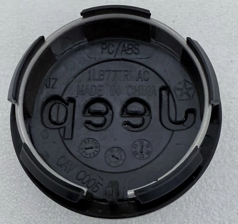 JEEP CHEROKEE GRAND CHEROKEE BRÚJULA OEM 2.5" TAPA CENTRAL RUEDA NEGRA 1LB77TRMAC Foto 2 de 2