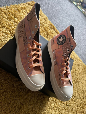 Neu mit Karton Converse Herren-Turnschuhe Größe 9, Chuck 70 hoch pfirsichfarben Patchwork Nu Magic