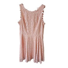 Jodi Kristopher Pink Lace Short Flare Dress Size M