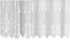 Rideau Bistrot Anja Env. 155x45 CM Café Rideau Blanc Transparent Voile Fenêtre