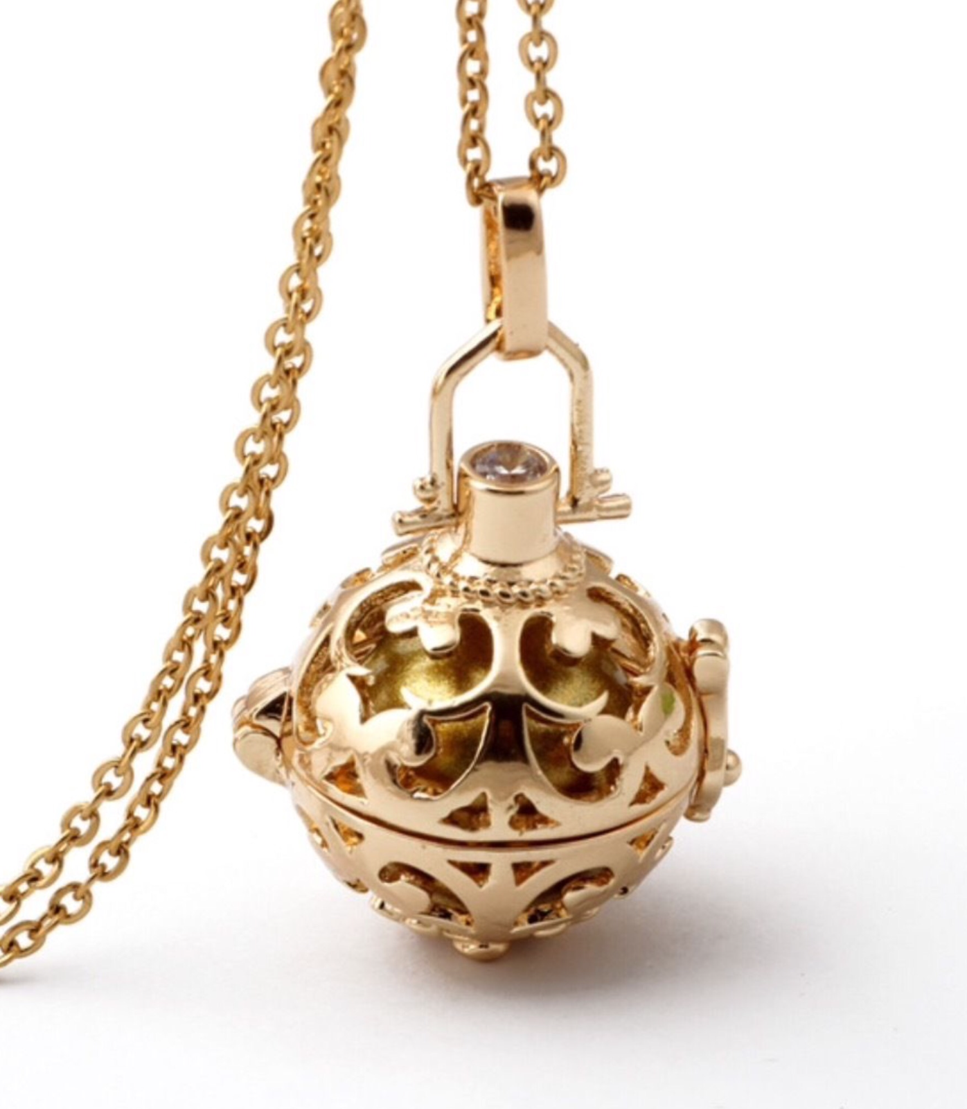 Médaillon Angel Caller – Collier Boule Papillon Articulé – Bronze – Cordon Ajustable