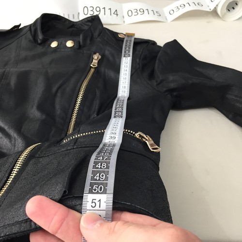New Look womens leather biker jacket size 8 black long sleeve zip 039114 - Picture 8 of 9