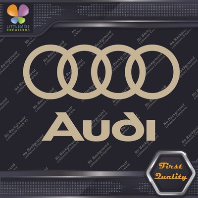 Compatible with Audi Name and Rings Circles Tuning Cars Vinyl Decals Stickers