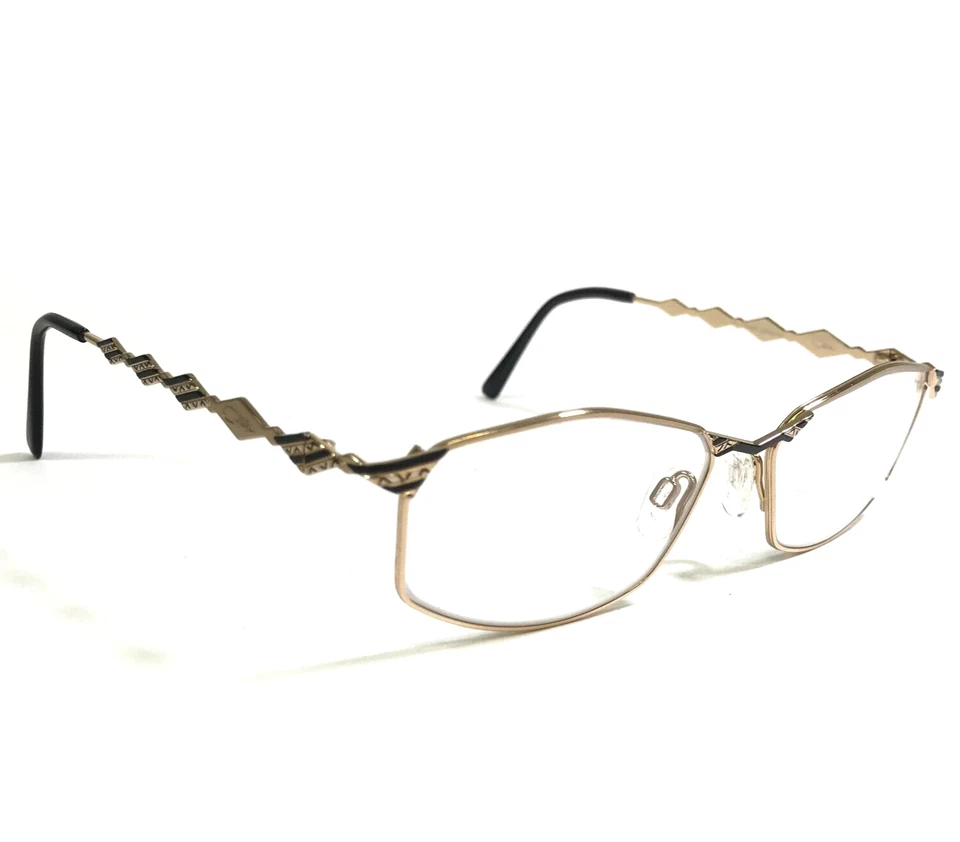 Monturas para gafas Cazal MOD.434 COL.856 dorado negro borde de alambre geométrico 54-16-135 Foto 3 de 4