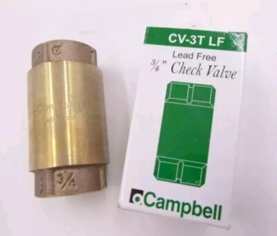 Campbell 3/4'' Check Valve Lead Free (CV-3T LF)  *NEW* Lot Of 2