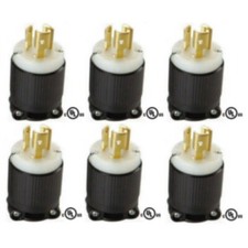 NEMA L5-15 Grounding Locking Plug, 15A 125V AC, 2 Pole 3 Wire, cUL Listed