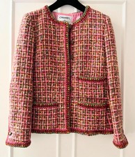 Chanel Vintage 2001 Tweed Runway Pink Tone Cc Jacket 40