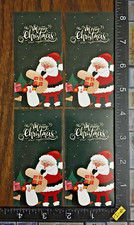 MERRY CHRISTMAS SANTA SNOWMAN PENGUIN, 4 FOUR BEAUTIFUL STICKERS XMAS40