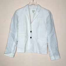 J.Crew Women's Cream Blazer Long Sleeve Beige Jacket Size 2 Button Front Pocket