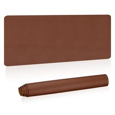 Large Desk Mat 48"x17" Non-Slip Waterproof PU Leather Desk Pad Dark Brown