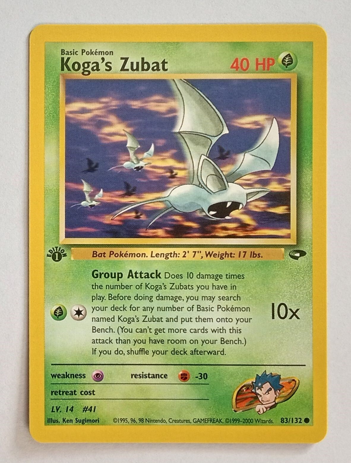 Pokemon - Koga's Zubat - Gym Challenge 83/132 1st Edition - Common - NM