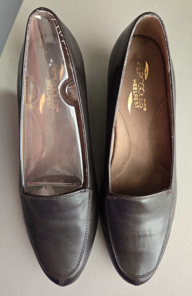 Aerosoles Heelrest "Lovely" Women's Comfort Shoes Wedge Slip-On 10 M Dark Brown - Image 3 of 4