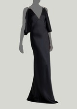 3490 Ralph Lauren Women's Black Crystal-Embellished Mermaid Gown Dress Size 4