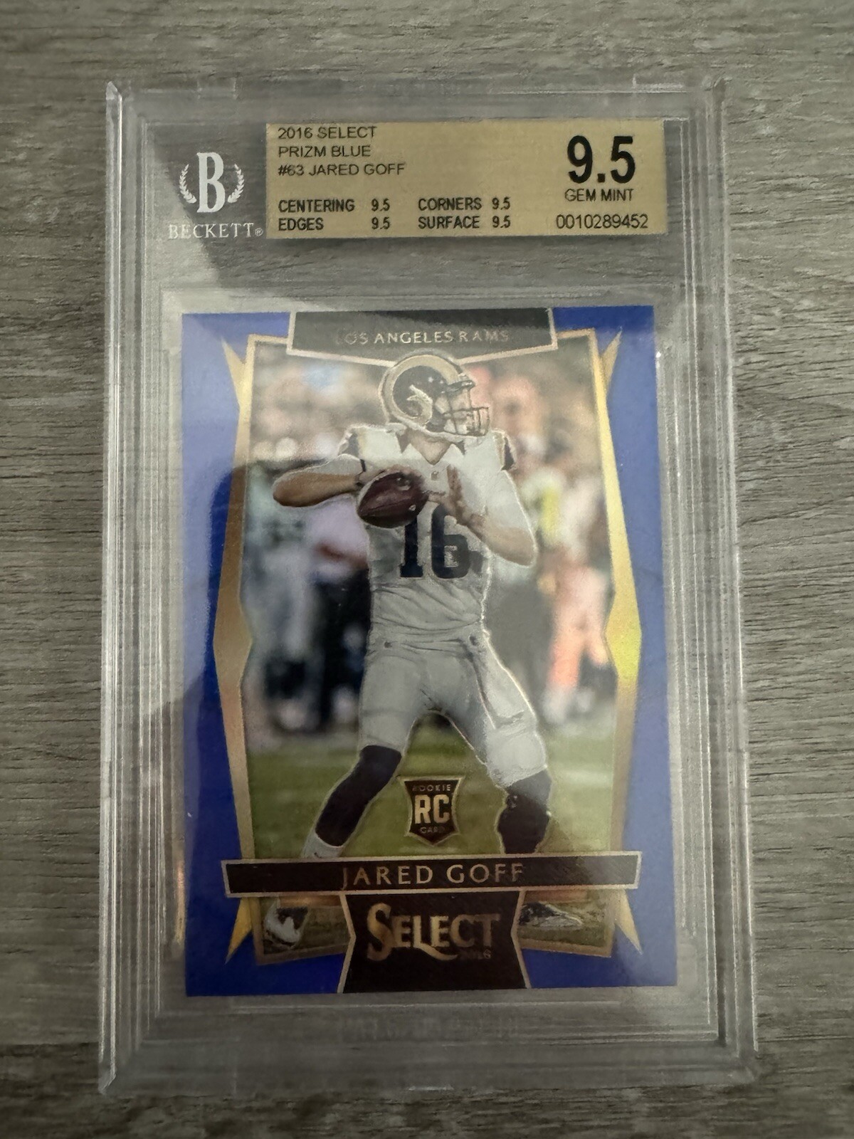 2016 Panini Select - Concourse Blue Prizm #63 Jared Goff /149 (RC)