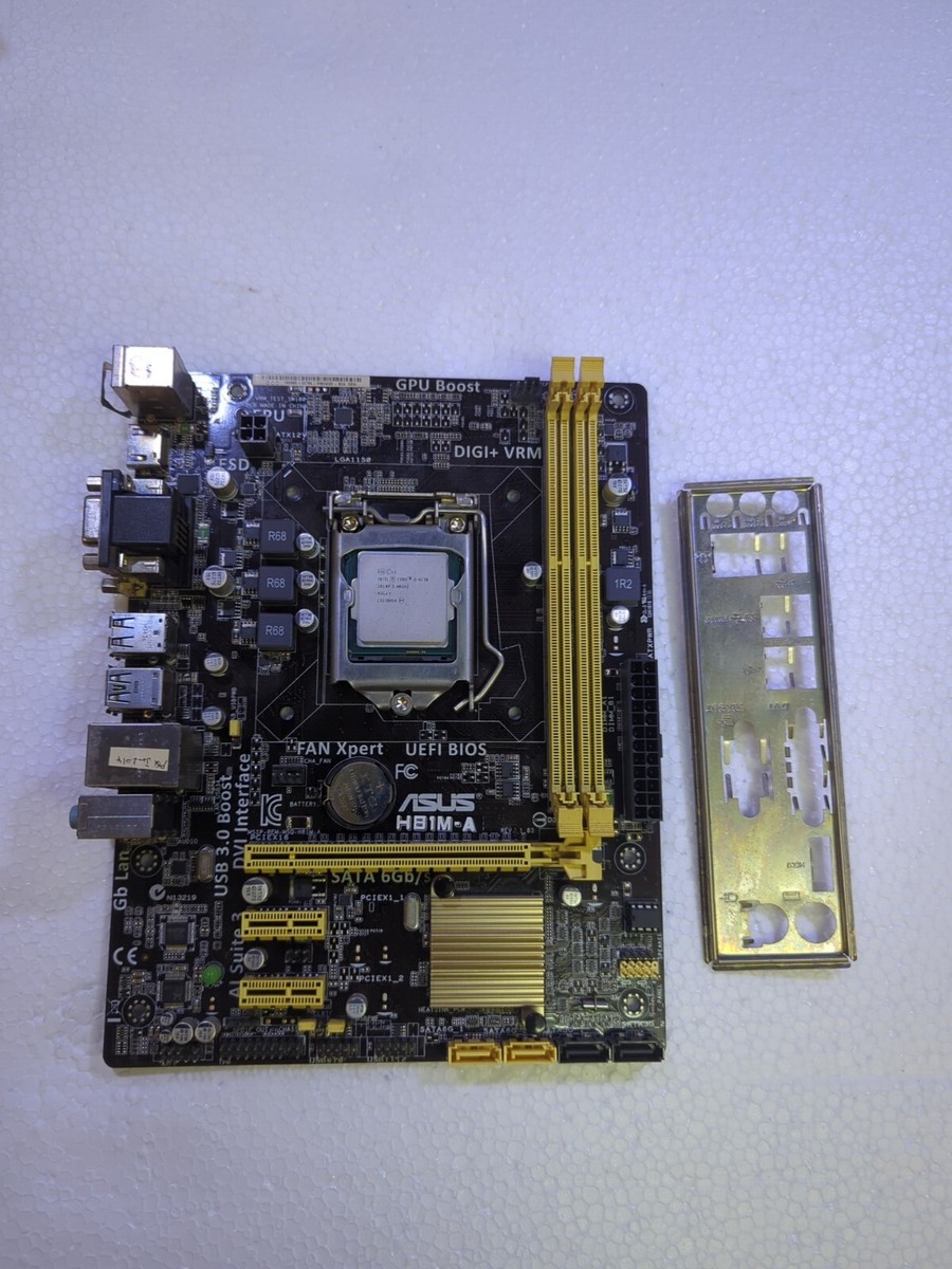 ASUS H81M-A LGA 1150 USB DDR3 Motherboard i3-4130 CPU IO
