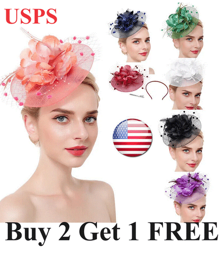 Women Cocktail Party Fascinator Hat Wedding Church Kentucky Derby Formal Mesh