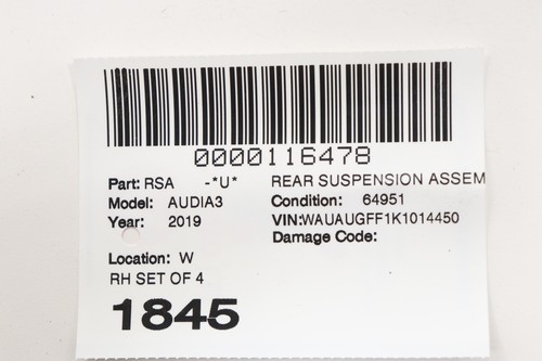 2015 - 2020 AUDI A3 FWD REAR RIGHT SIDE CONTROL ARM SET OF 4 OEM 5Q0505311D - Picture 15 of 15