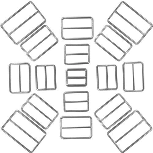 Sliding Bar Buckles Metal Tri Glides - 20mm, 25mm, 35, 45mm, 50mm - Silver Gold - Picture 13 of 15