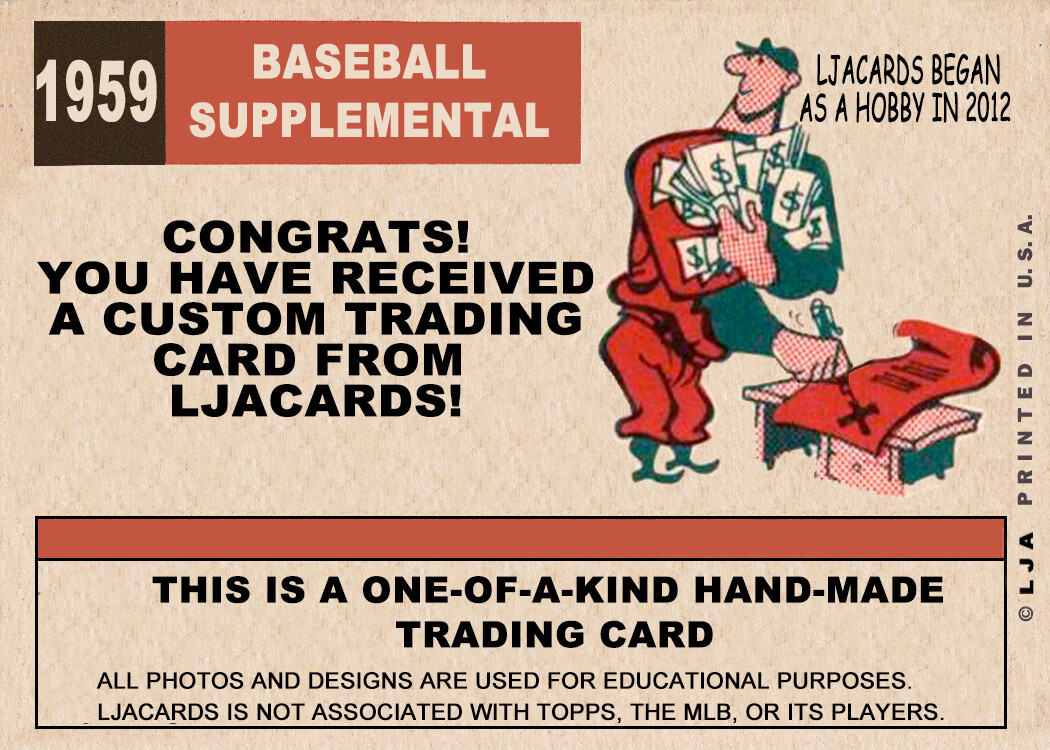LJACards 1959 Style Baseball Trading Cards ACEO (part 1) Falak Tayyeb