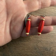 Wood Beaded Earring Set Drop Dangle Costume Jewelry