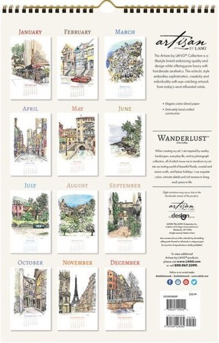 2023 Poster Calendar, Wanderlust The LANG Companies, Art By Tim Coffey - 17 x 11 - Picture 3 of 3