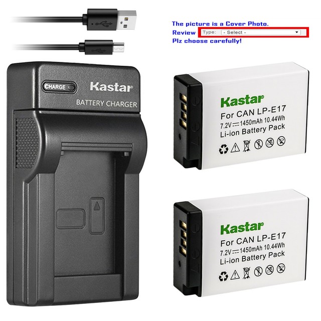 Kastar Battery Slim USB Charger for Canon LPE17 LPE17 Canon EOS Rebel
